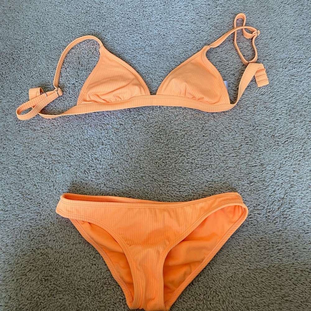 Bright orange bathing suit